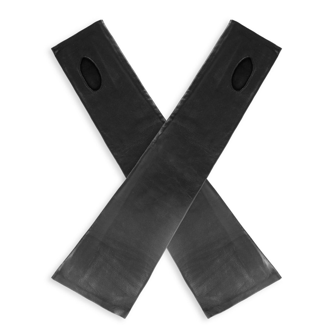 Lange Armstulpen aus Leder (Modell 217) Leder schwarz