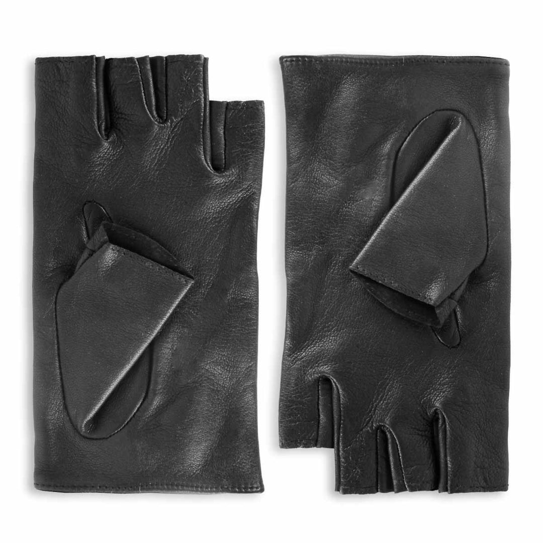 Guantes de conducción sin dedos (modelo 222) cuero negro