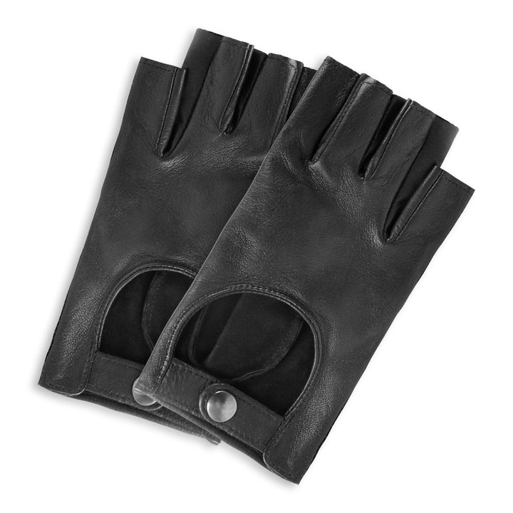 Guantes de conducción sin dedos (modelo 222) cuero negro