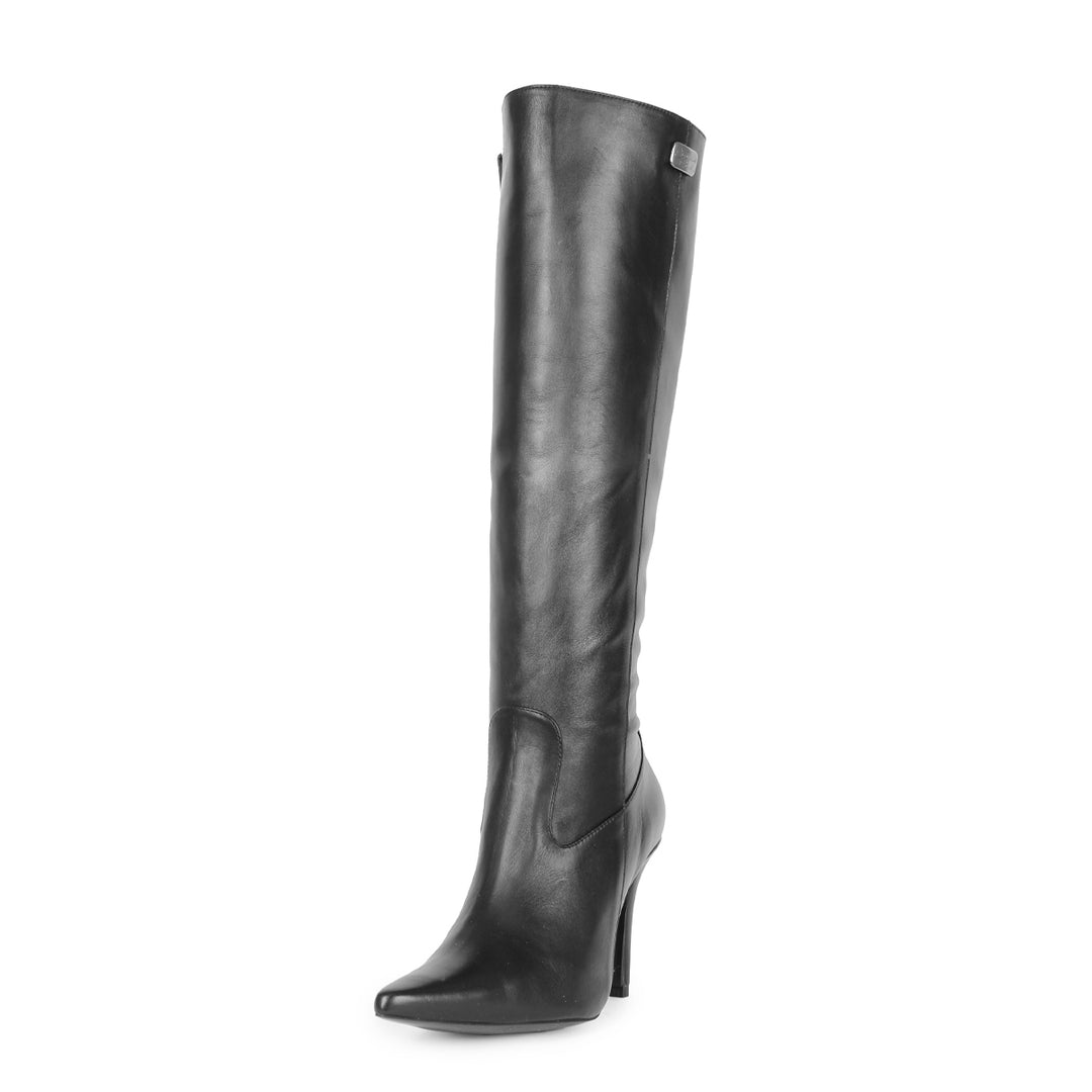 Botas hasta la rodilla con tacón alto (modelo 301) cuero lacado oxblood
