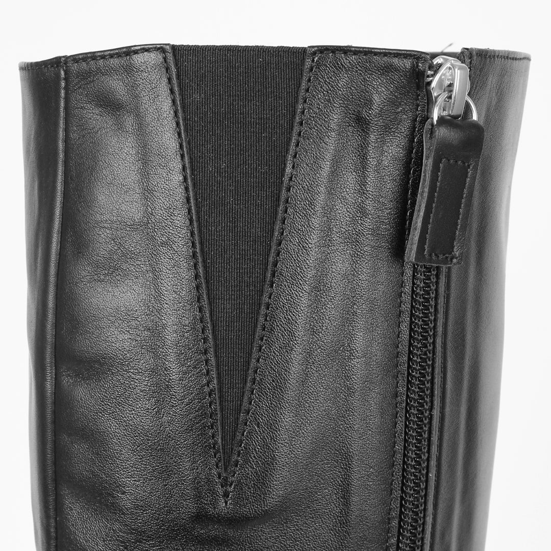 Botas hasta la rodilla con tacón alto (modelo 301) cuero lacado oxblood