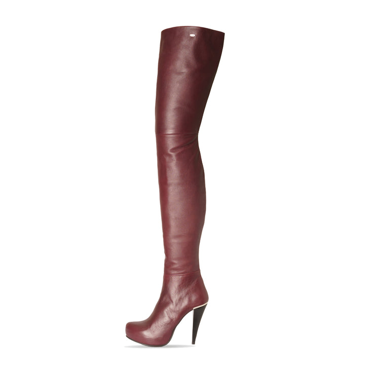 Botas superlargas mosqueteras (modelo 318) cuero burdeos