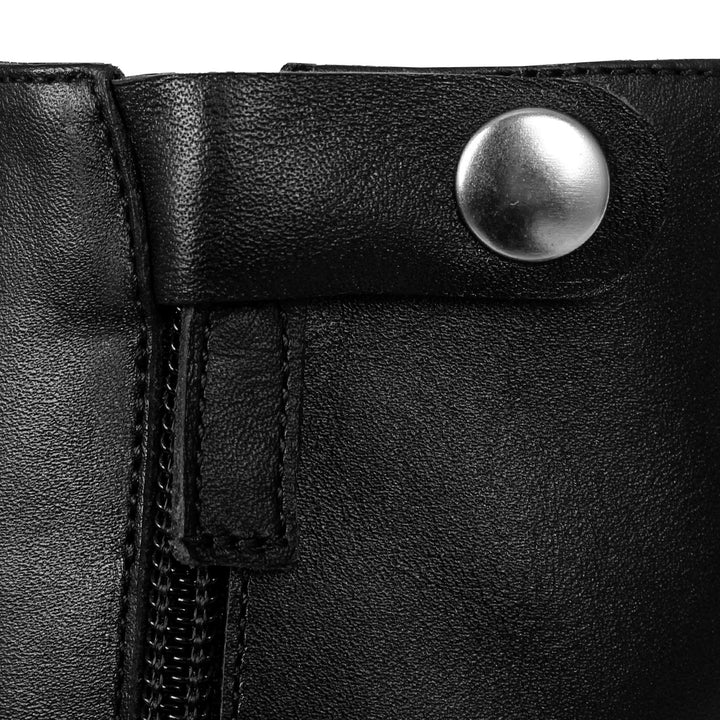 Kniehoher Lederstiefel mit Profilsohle (Modell 409) Leder schwarz