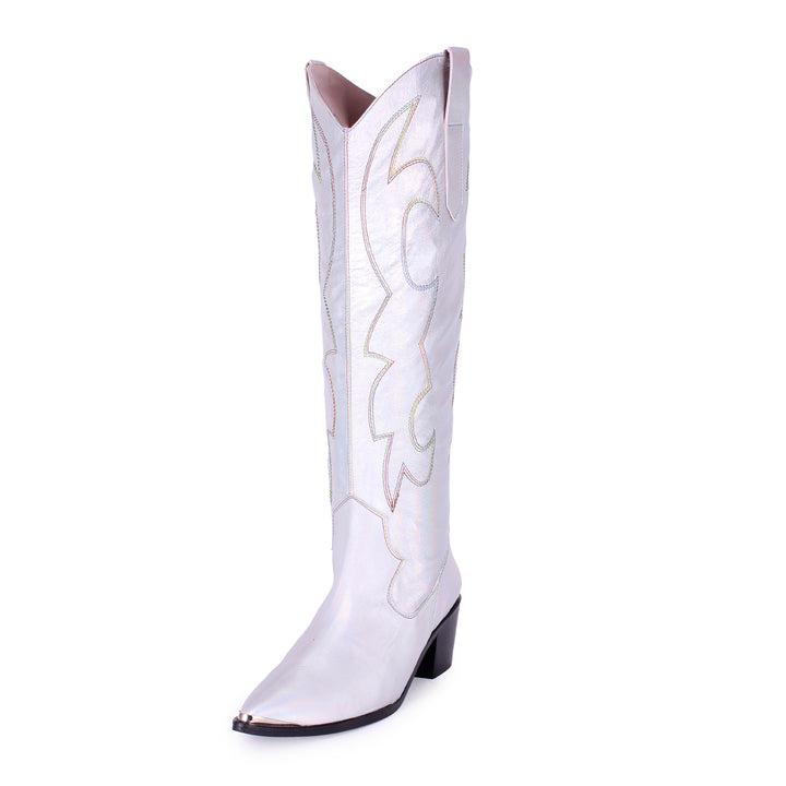 Botas vaqueras hasta la rodilla PRIDE EDITION (modelo 480) cuero plata