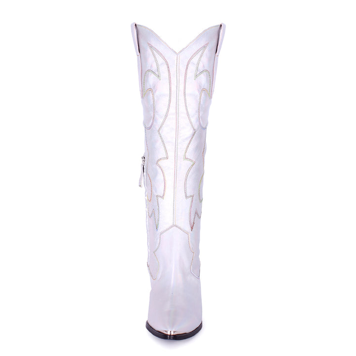 Botas vaqueras hasta la rodilla PRIDE EDITION (modelo 480) cuero plata