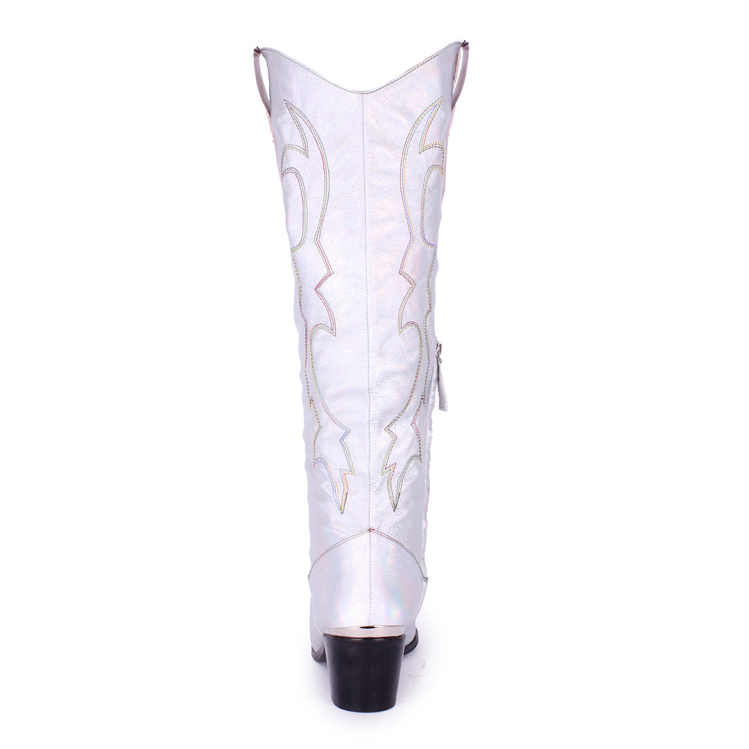 Botas vaqueras hasta la rodilla PRIDE EDITION (modelo 480) cuero plata