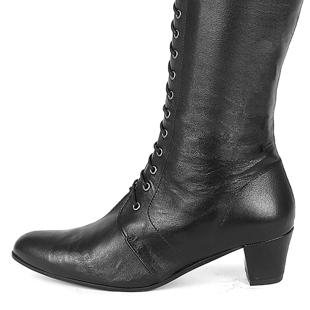 Bootes hautes avec lacets (modèle 490) cuir marron foncé
