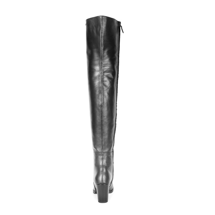 Thigh high boots mid-heel (model 507) leather white