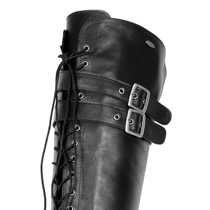 Thigh high boots combat/gothic style (model 670) leather dark brown