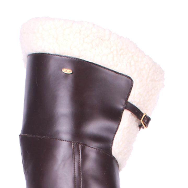 Botas mosqueteras de cuero de cordero (modelo 917) color marrón oscuro