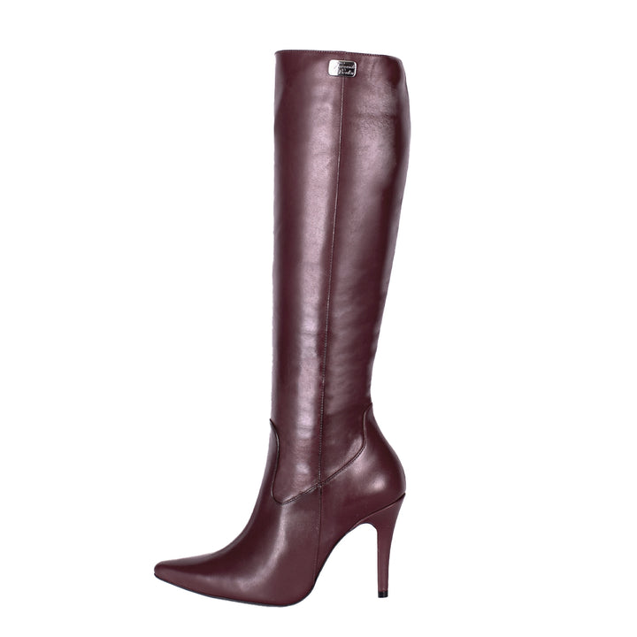 Botas hasta la rodilla con tacón alto (modelo 301) cuero Oxblood