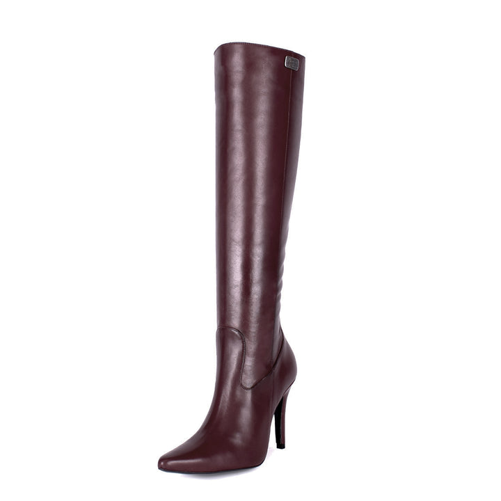 Botas hasta la rodilla con tacón alto (modelo 301) cuero Oxblood