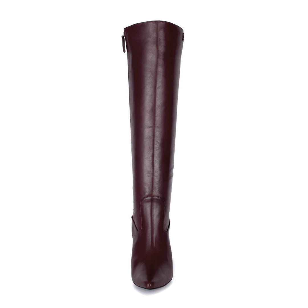 Botas hasta la rodilla con tacón alto (modelo 301) cuero Oxblood