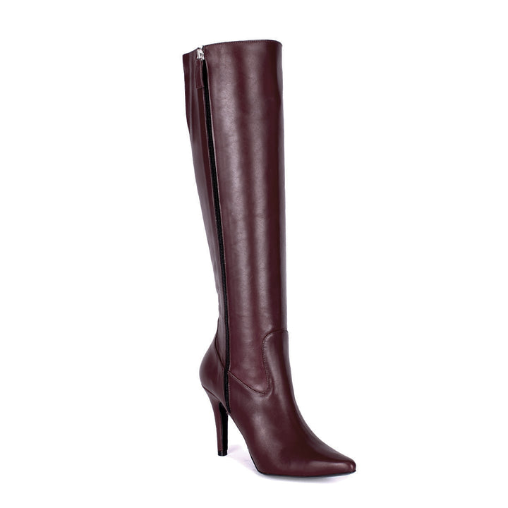 Botas hasta la rodilla con tacón alto (modelo 301) cuero Oxblood