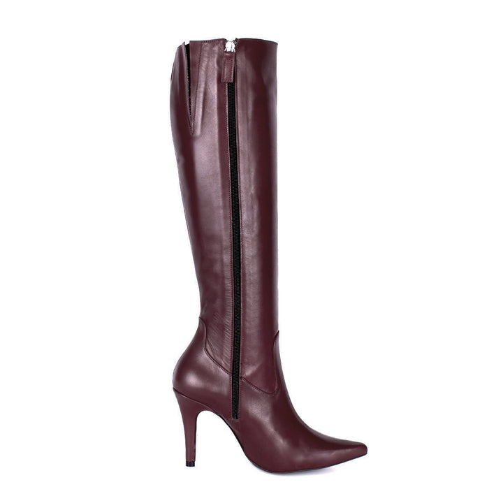 Botas hasta la rodilla con tacón alto (modelo 301) cuero Oxblood