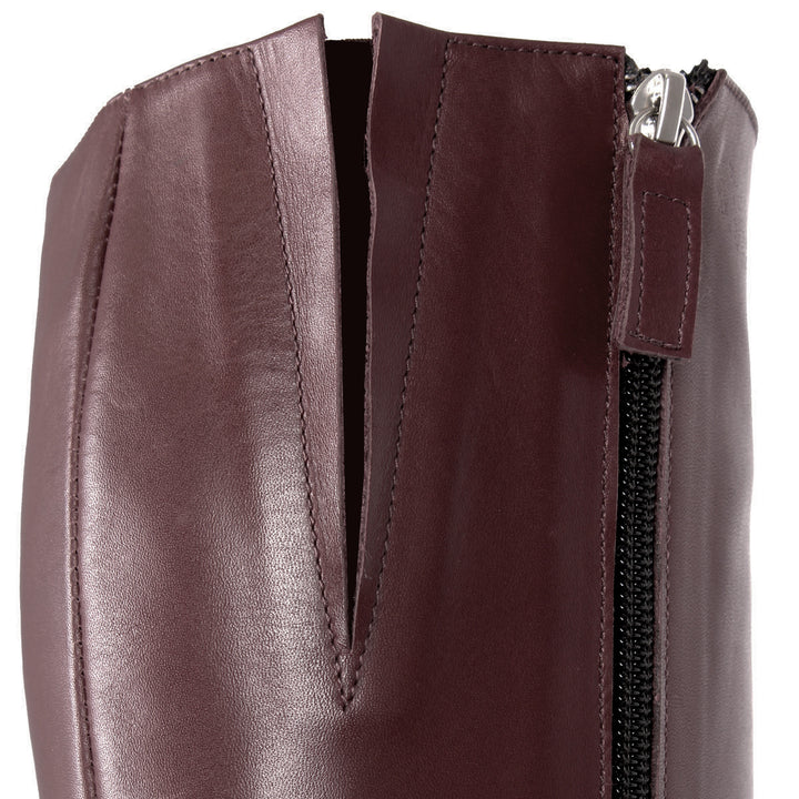 Botas hasta la rodilla con tacón alto (modelo 301) cuero Oxblood