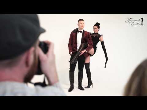 Men's knee-high boots with buckle (model 400) leather cognac