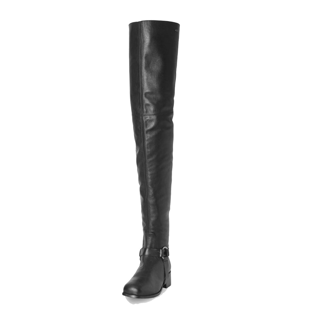 Biker boots thigh highs (model 105) leather burgundy