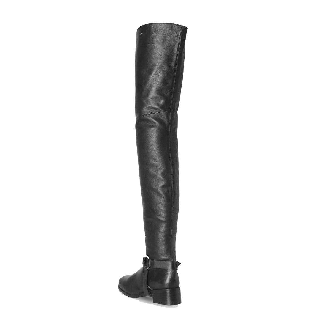 Biker boots thigh highs (model 105) leather camel