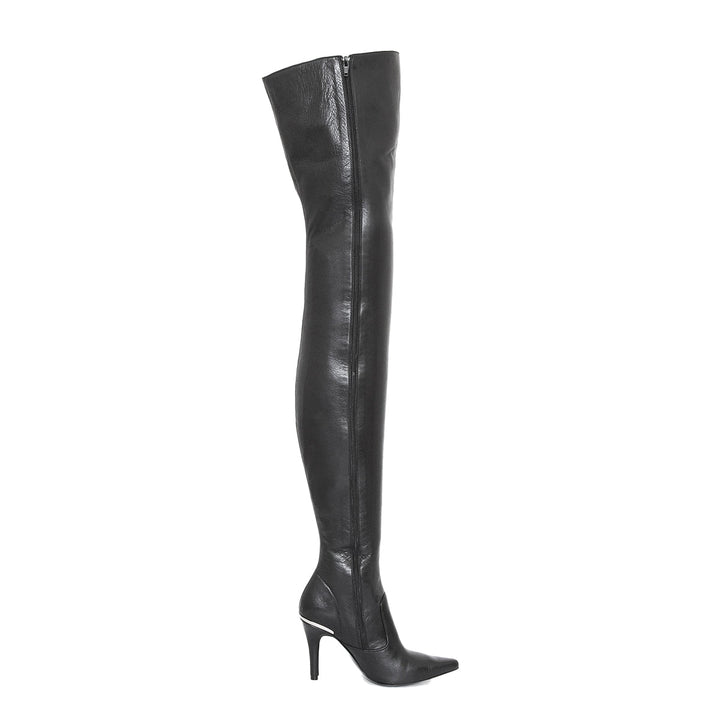 Cuissardes à talons très longs (modèle 106) en cuir camel