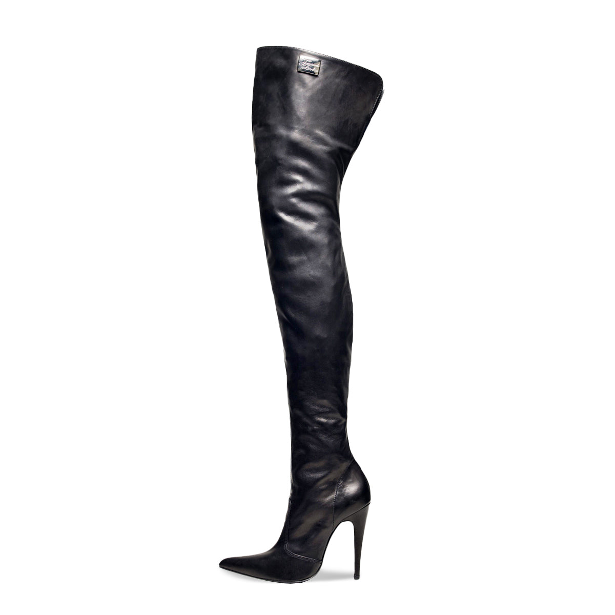 High heel thigh high boots (model 110) leather black â Fernando Berlin