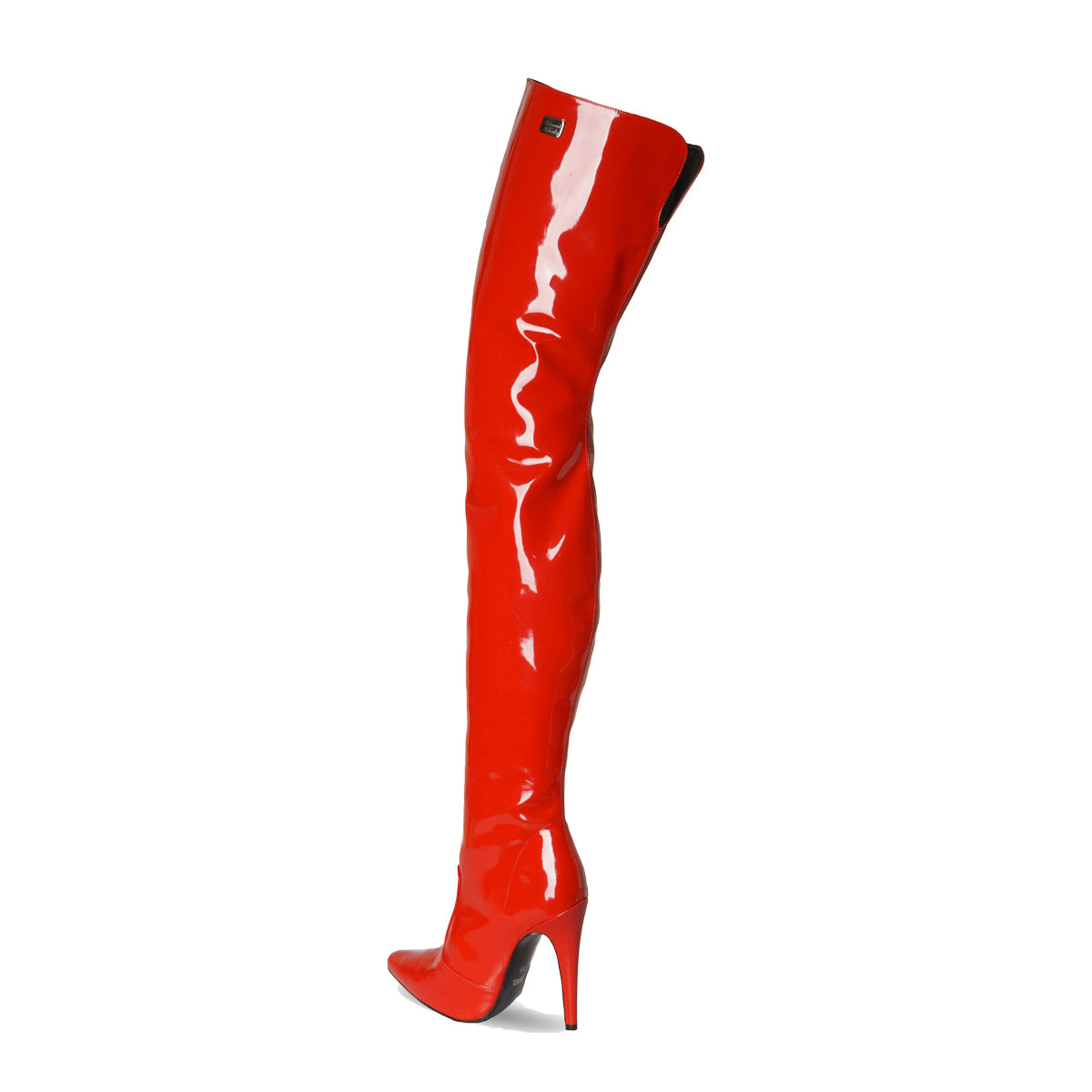 Red thigh high boots with belt 2025