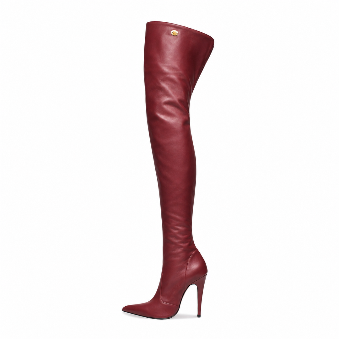 High heel thigh high boots  (model 110) leather oxblood