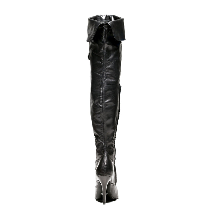 Cuissardes classiques à revers (modèle 111) cuir noir