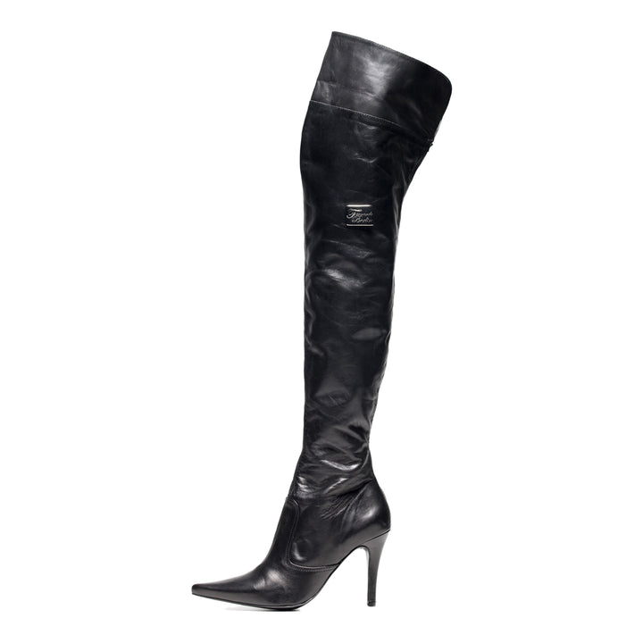 Cuissardes classiques à revers (modèle 111) cuir noir