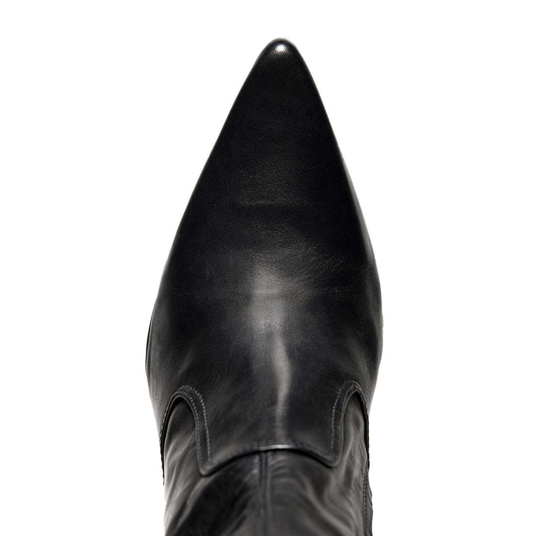 Cuissardes classiques à revers (modèle 111) cuir noir