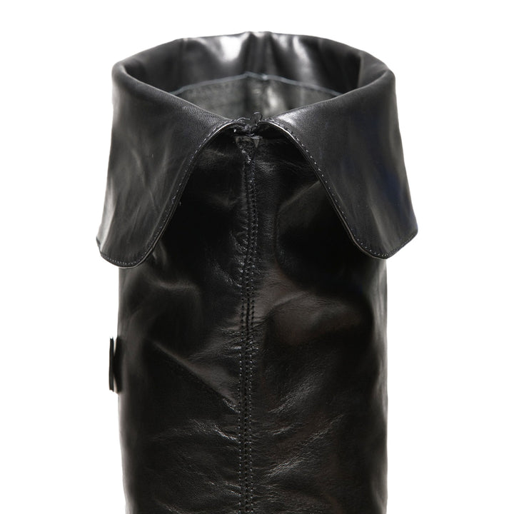 Cuissardes classiques à revers (modèle 111) cuir noir