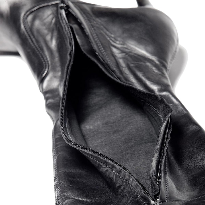 Cuissardes classiques à revers (modèle 111) cuir noir