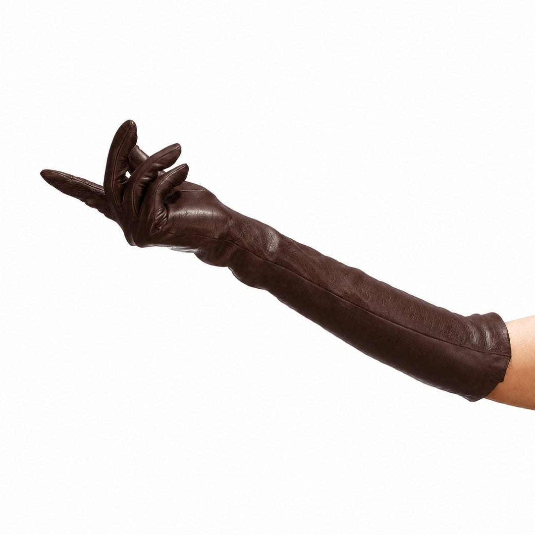 Opera gloves elbow length (model 202) leather brown – Fernando Berlin