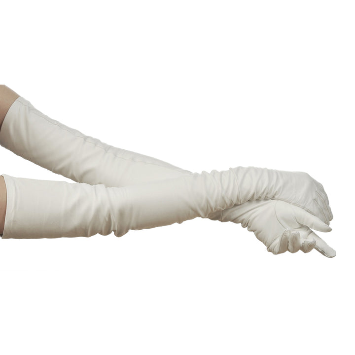 Galahandschuhe aus Leder ellbogenlang (Modell 202) Leder weiß