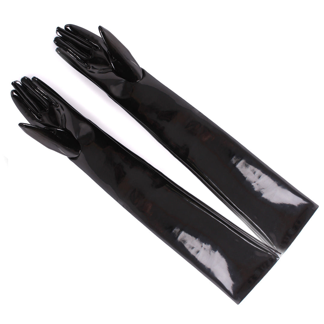 Gants Gala en vinyle jusqu'aux coudes (modèle 202) noir
