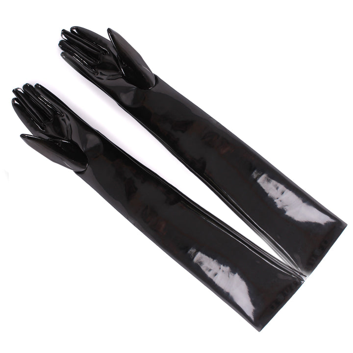 Gants Gala en vinyle jusqu'aux coudes (modèle 202) noir