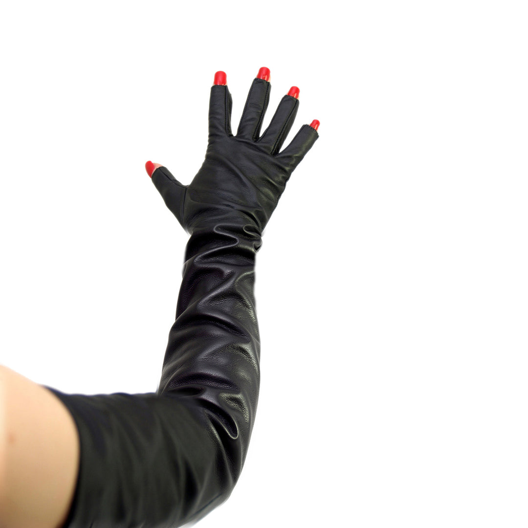 Opera gloves tipless (model 206) leather black
