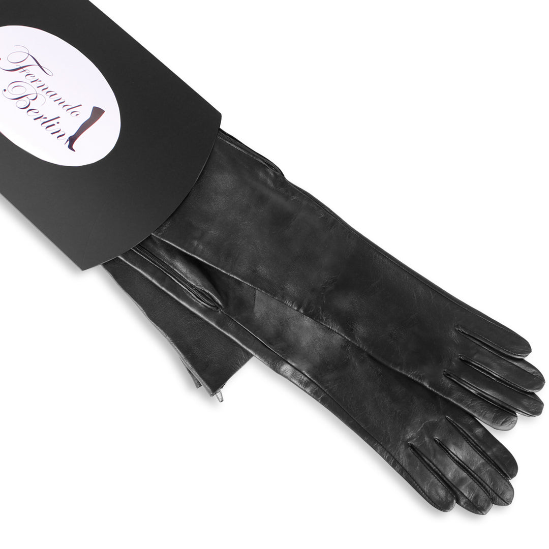 opera handschuhe Opera gloves with zipper (model 209) leather red – Fernando Berlin