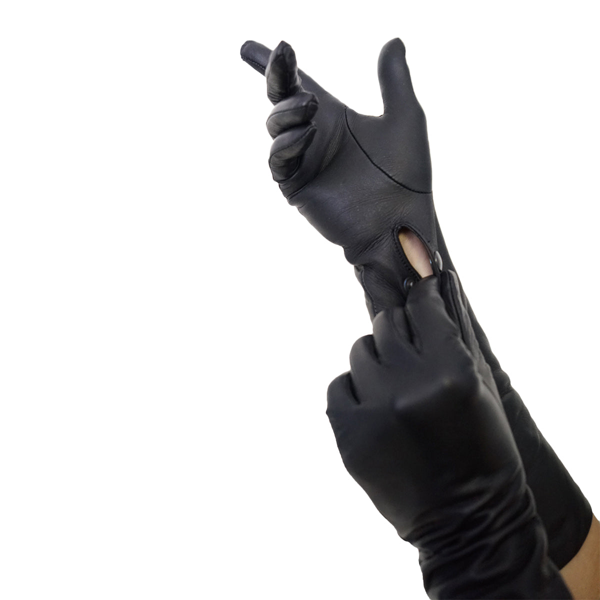 Opera gloves with push buttons (model 215) leather white