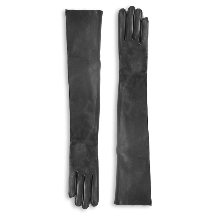 Lange Lederhandschuhe mit Gummizug (Modell 223) Leder weiß