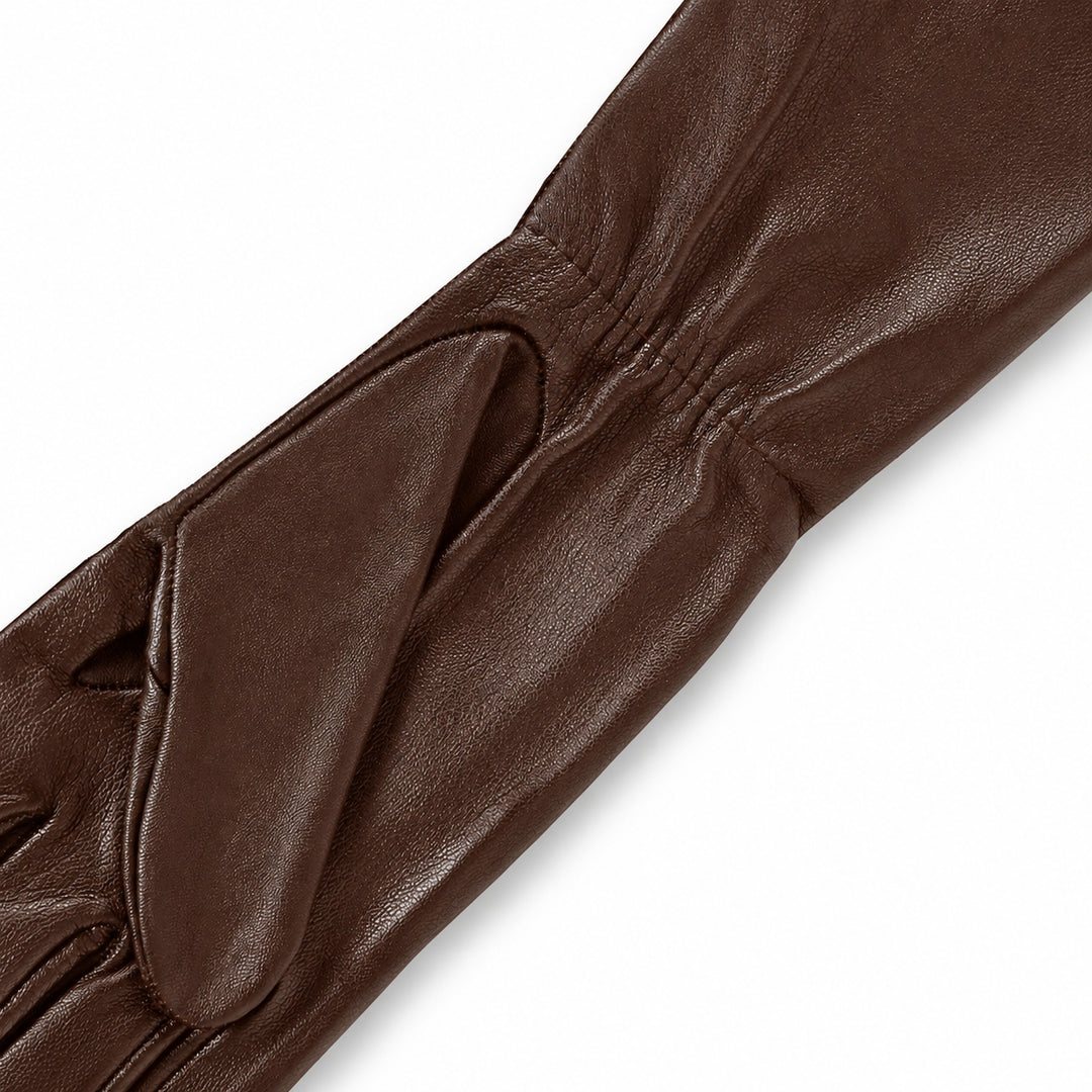 Gants longs avec élastique (modèle 223) cuir marron