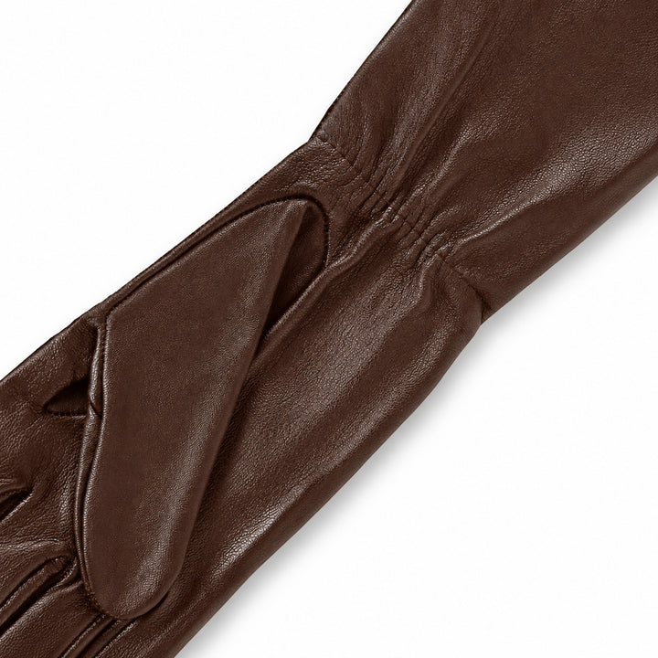 Gants longs avec élastique (modèle 223) cuir marron