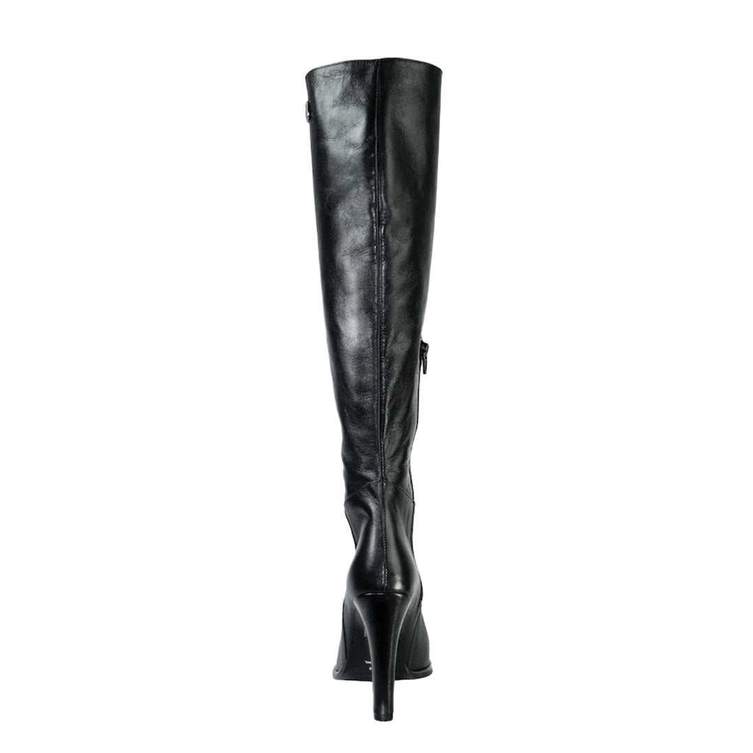 Bottes hauteur genou à talons larges (modèle 302) cuir marron