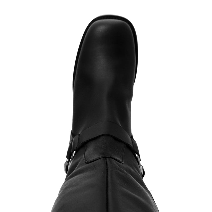 Bottines motardes hauteur genou homme (modèle 305) cuir camel