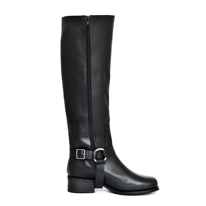 Bottes motardes hauteur genoux pour hommes (modèle 305) cuir marron