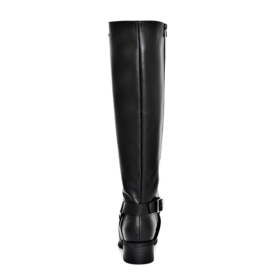Biker boots knee high men (model 305) leather black