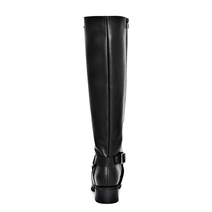 Biker boots knee high men (model 305) leather black