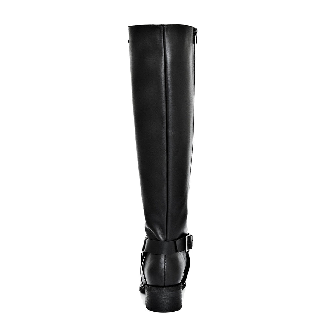Bottines motardes hauteur genou homme (modèle 305) cuir camel