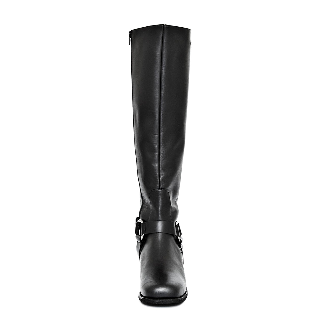 Biker boots knee high men (model 305) leather black