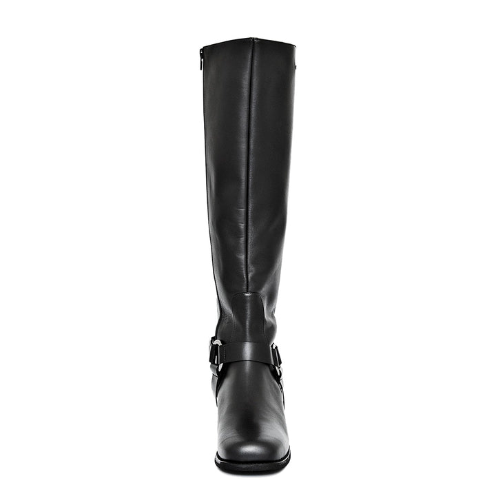 Bottes motardes hauteur genoux pour hommes (modèle 305) cuir marron